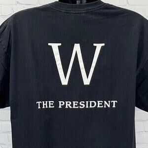 Vintage The President George W Bush T Shirt Black Political Republican XXL 2XL